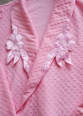 Pembe Nakışlı Kadın Sabahlık - Görsel 8