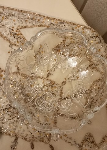 Vintage Çiçek Desenli Beyaz Şekerlik&Tabak - Görsel 5