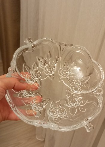 Vintage Çiçek Desenli Beyaz Şekerlik&Tabak - Görsel 4