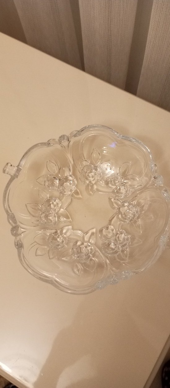 Vintage Çiçek Desenli Beyaz Şekerlik&Tabak - Görsel 3