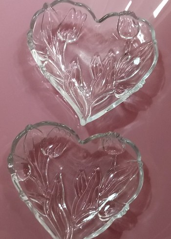 Vintage  Çiçek Desenli Kalp Tabak - Görsel 8