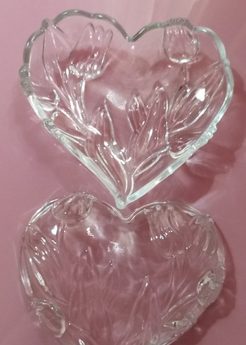 Vintage  Çiçek Desenli Kalp Tabak - Görsel 2