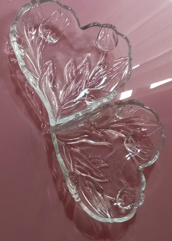 Vintage  Çiçek Desenli Kalp Tabak - Görsel 7