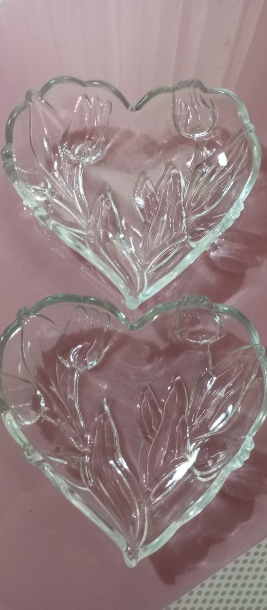 Vintage  Çiçek Desenli Kalp Tabak - Görsel 4