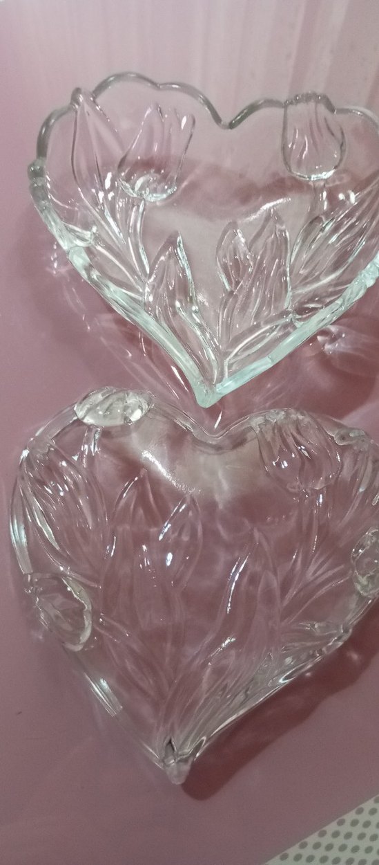 Vintage  Çiçek Desenli Kalp Tabak - Görsel 3