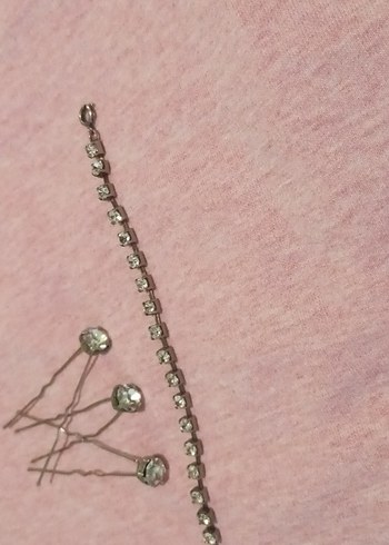 Bej Metal Vintage Saç Tokaları ve Bileklik - Görsel 7