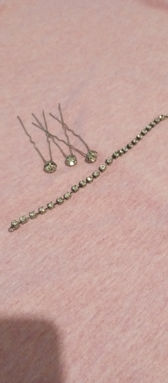 Bej Metal Vintage Saç Tokaları ve Bileklik - Görsel 4