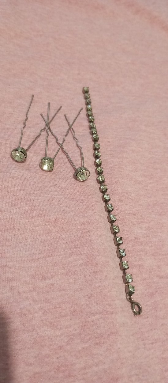 Bej Metal Vintage Saç Tokaları ve Bileklik - Görsel 3