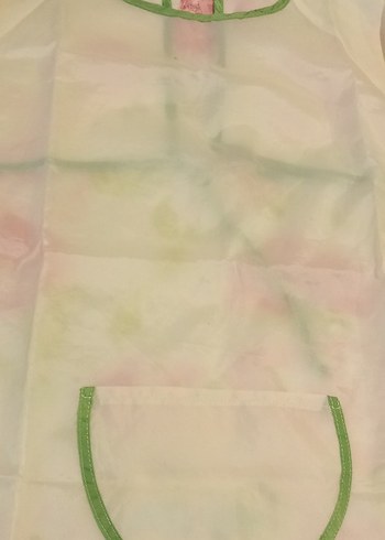 Yeşil Pastel Bağlama Desenli Boyama Önlüğü