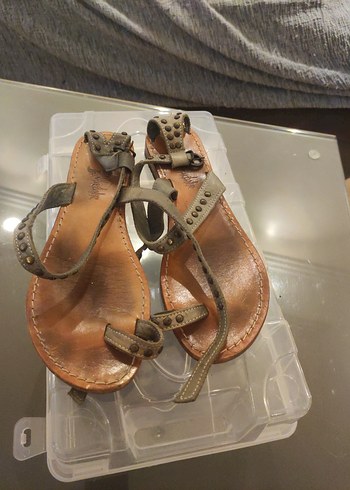 Bohem Tarz Deri Kadın Sandalet
