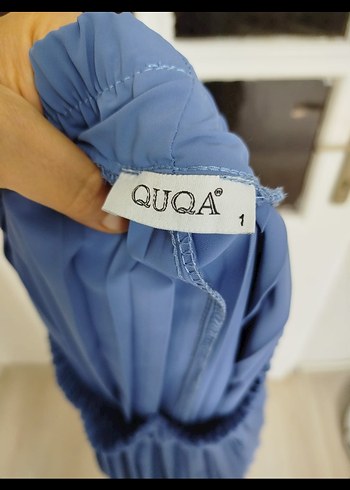 Mavi Kadın Ofis Takımı - Midi Pilili Etek ve Uzun Kollu Bluz - Görsel 6