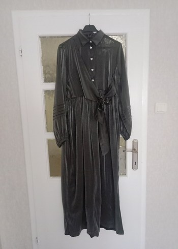 antrasit tesettür elbise - Görsel 12