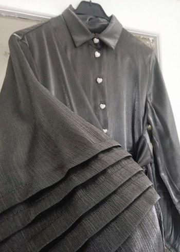 antrasit tesettür elbise - Görsel 8