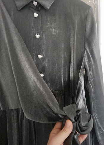 antrasit tesettür elbise - Görsel 7