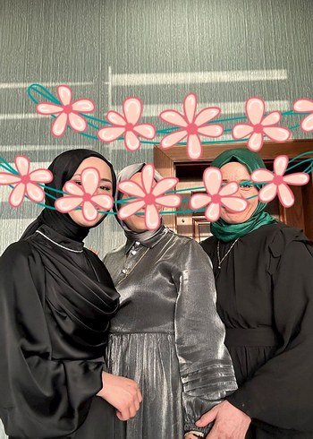 antrasit tesettür elbise - Görsel 10