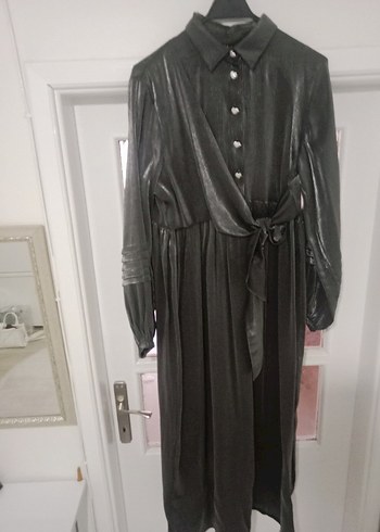 antrasit tesettür elbise - Görsel 11