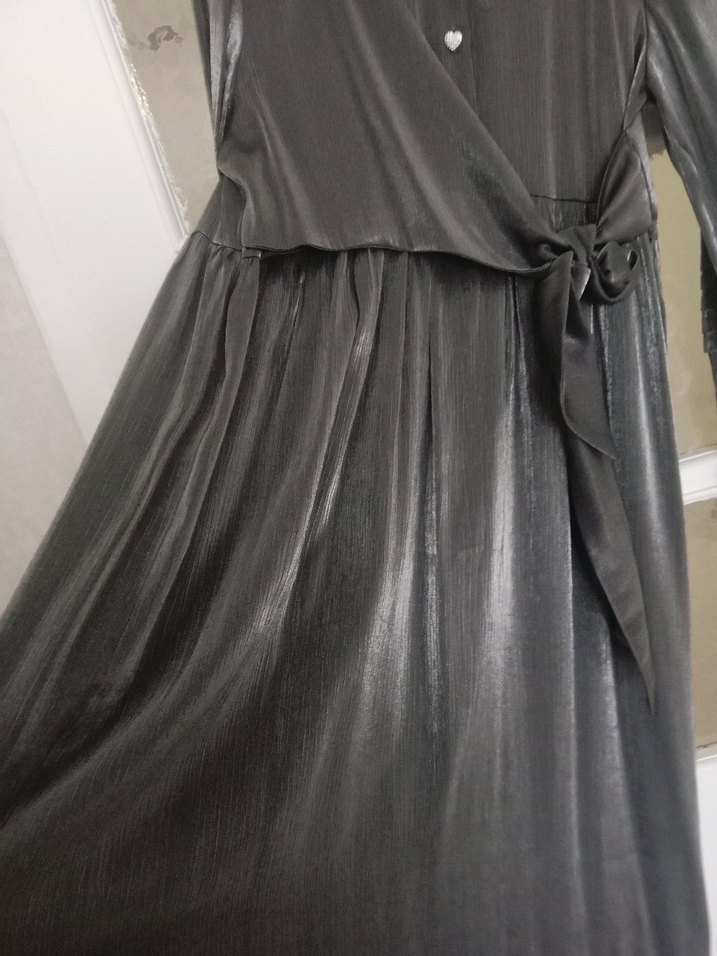 antrasit tesettür elbise - Görsel 5