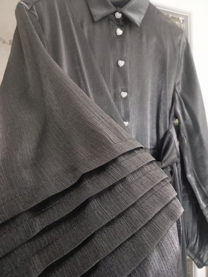 antrasit tesettür elbise - Görsel 3