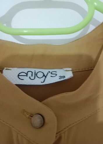 Hardal sarısı 38 40 bedene uyumlu krep tunik  - Görsel 3