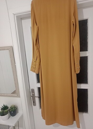 Hardal sarısı 38 40 bedene uyumlu krep tunik  - Görsel 7