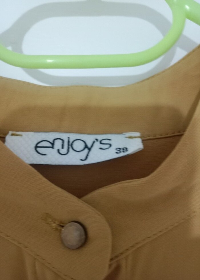 Hardal sarısı 38 40 bedene uyumlu krep tunik  - Görsel 3