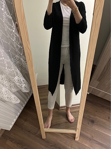 Dilvin marka siyah kolları hafif kısa uzun yazlık ceket