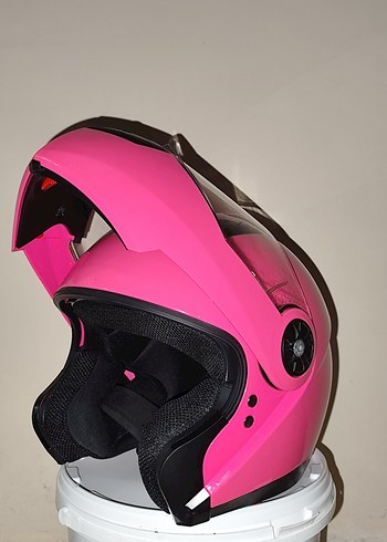 Pembe Motosiklet Kaskı S Beden - Görsel 6