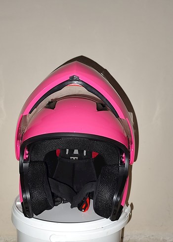 Pembe Motosiklet Kaskı S Beden - Görsel 7