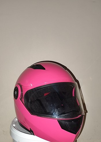 Pembe Motosiklet Kaskı S Beden - Görsel 3