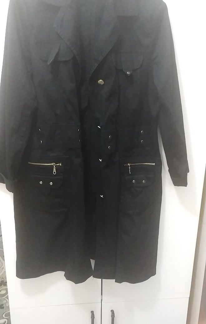 Kadın Siyah Midi Trençkot - Görsel 2