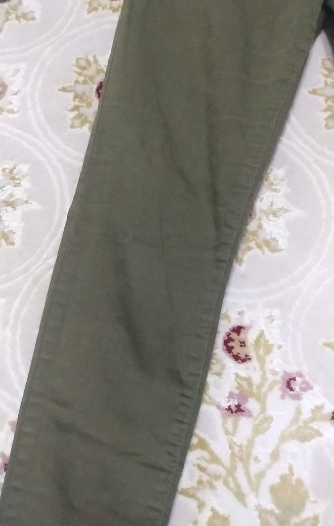 Kadın yeşil Midi Pamuklu Pantolon - Görsel 2