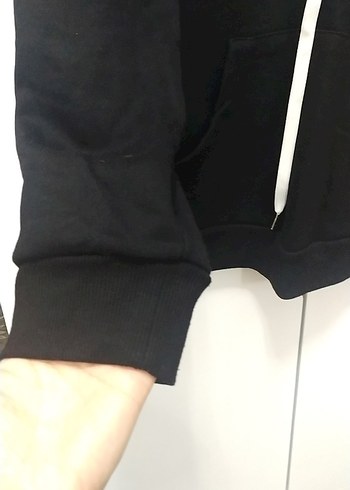 Kadın Siyah Kapüşonlu Bağcıklı Sweatshirt - Görsel 6