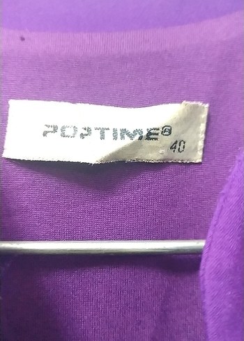 Mor Midi V Yaka Kolsuz Elbise - Görsel 6