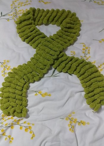 Örgü Yeşil Kadın fular şal - Görsel 2