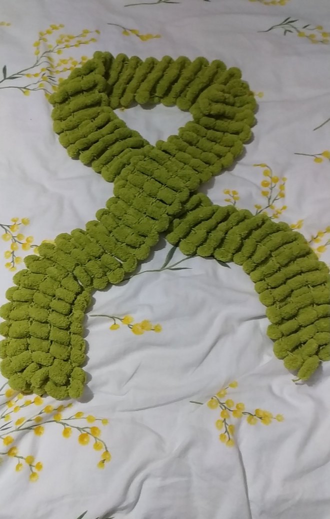 Örgü Yeşil Kadın fular şal - Görsel 2