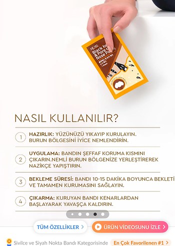 Diğer Mjcare Siyah Nokta ve Gözenek Burun Bandı 10'lu Paket