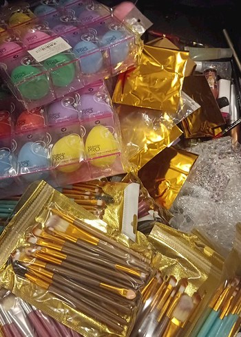 Pastel renkli altın makyaj fırça seti - Görsel 2