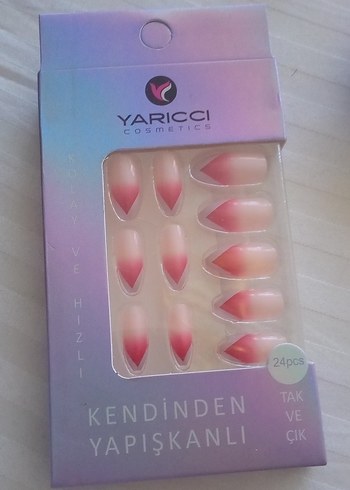 Yarıcı Kendinden Yapışkanlı Pembe Tırnak Süsü 24'lü - Görsel 2