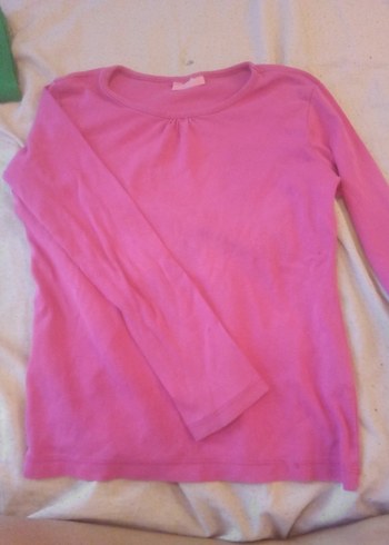 Kız Çocuk Pembe uzun Kollu Basic Tişört - Görsel 5