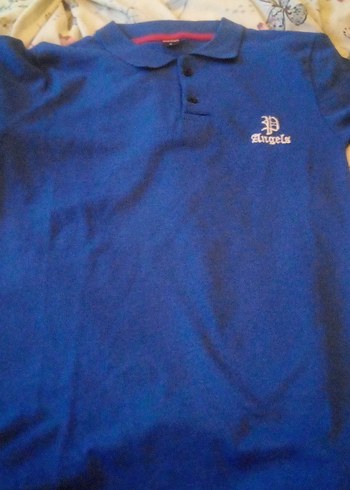 Erkek Mavi Polo Yaka Düğmeli Tişört - Görsel 2