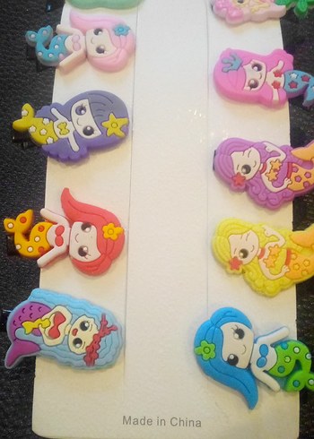 Renkli Deniz Kızı Desenli Boncuklu Çocuk Toka Seti - Görsel 4