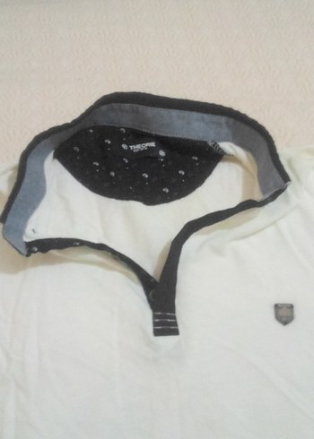 Beyaz Gri Detaylı Polo Yaka Tişört - Görsel 5