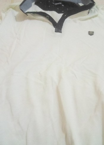 Beyaz Gri Detaylı Polo Yaka Tişört - Görsel 7