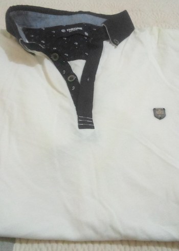 Beyaz Gri Detaylı Polo Yaka Tişört - Görsel 2