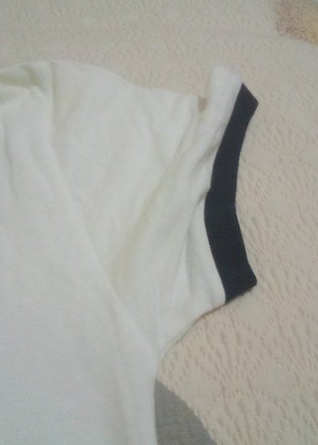 Beyaz Gri Detaylı Polo Yaka Tişört - Görsel 6