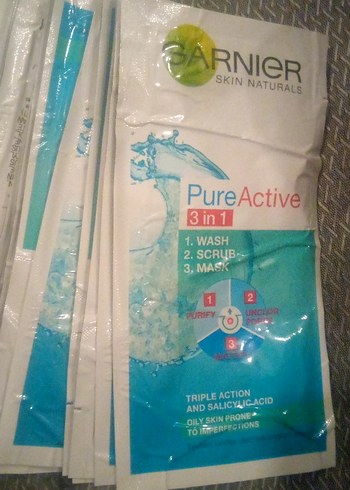 Garnier Pure 3'ü 1 Arada Yüz Temizleme Paketi tek kullanımlık - Görsel 2