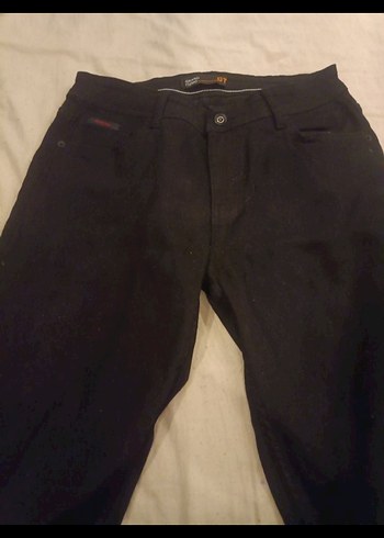 Siyah Erkek Kot Pantolon Kemerli Regular Fit - Görsel 2