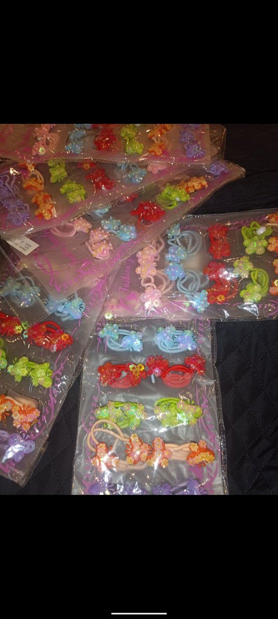 Çiçek Desenli Boncuklu Renkli Çocuk Toka Seti - Görsel 2