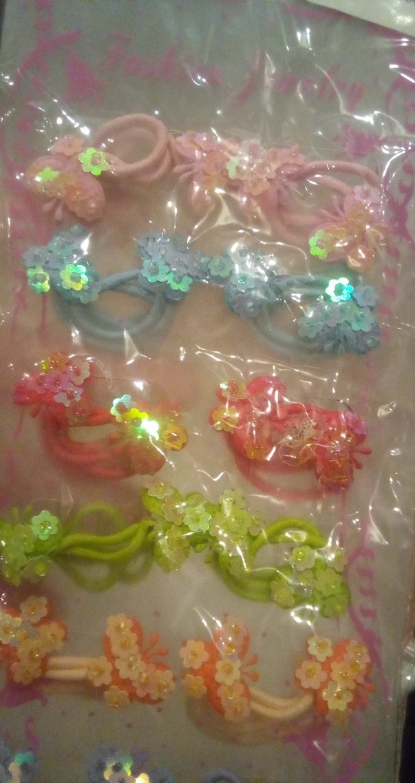 Çiçek Desenli Boncuklu Renkli Çocuk Toka Seti - Görsel 3