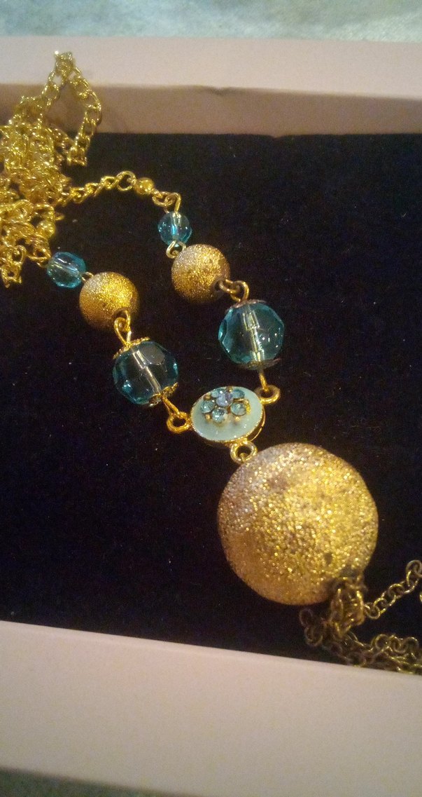 Uzun Altın Boncuklu Bohem Kolye - Görsel 5